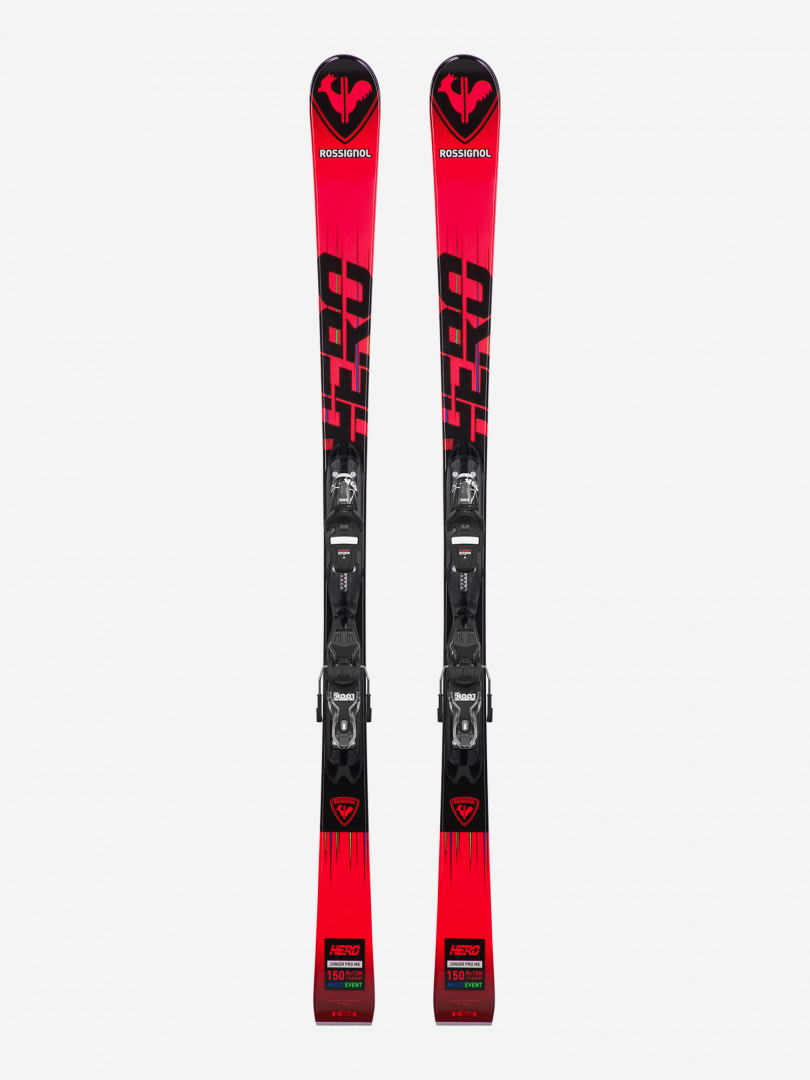 Горные лыжи детские Rossignol Hero MultiEvent + крепления XPJR7, Красный