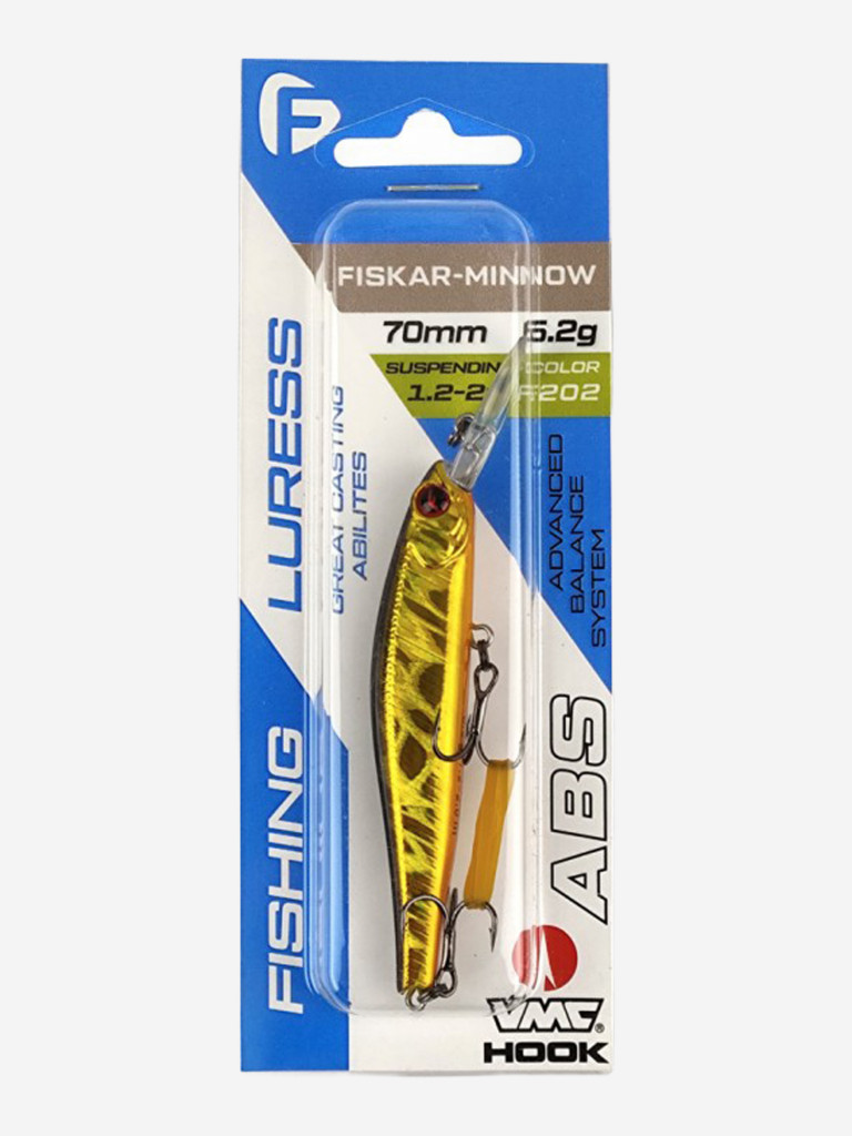 Воблер Fiskar Minnow 70DR-SP 70мм 6,2г 1,2-2,0м F202 Суспендр