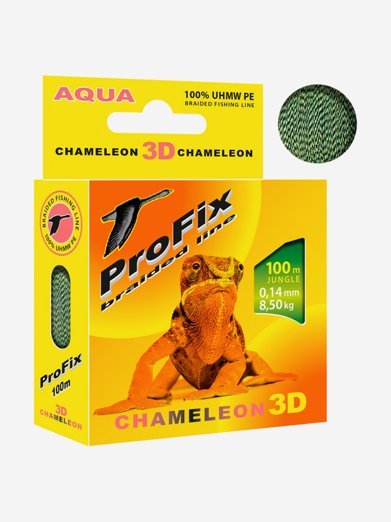 Плетеный шнур для рыбалки AQUA ProFix Chameleon 3D Jungle 100 m 0.14 mm
