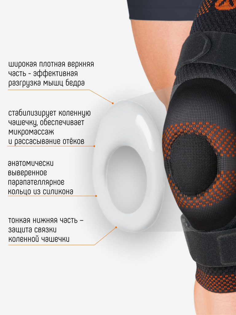 Наколенники ортопедические на коленный сустав ORLIMAN бандаж ортез коленный динамический с полицентрическими ребрами жесткости Испания 9106
