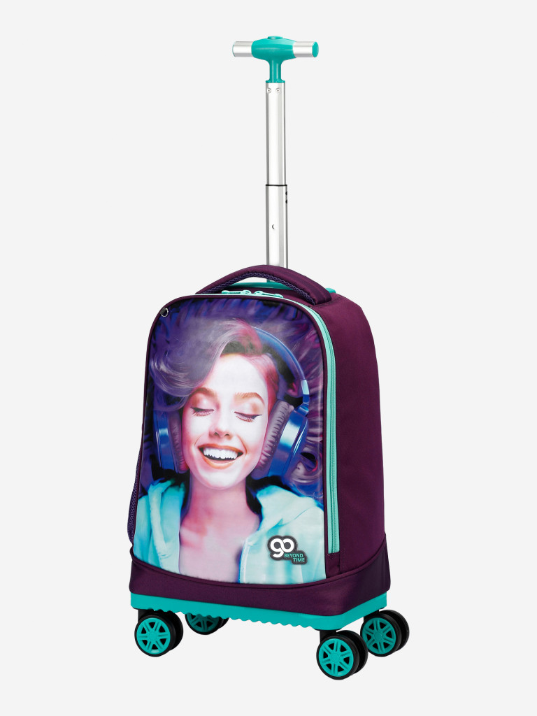 Чемодан детский BEYOND TIME D09 Девушка в наушниках фиолетовый