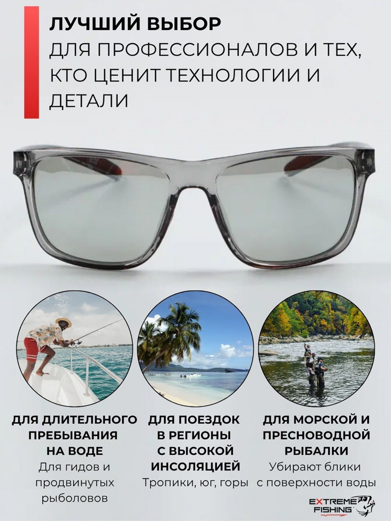 Очки поляризационные солнцезащитные Extreme Fishing Addiction фотохромные ADD-713