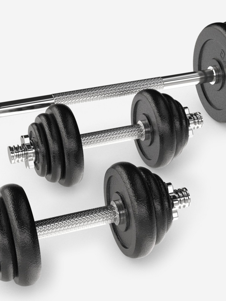 Набор гантелей и штанга UNIX Fit в кейсе 50 кг