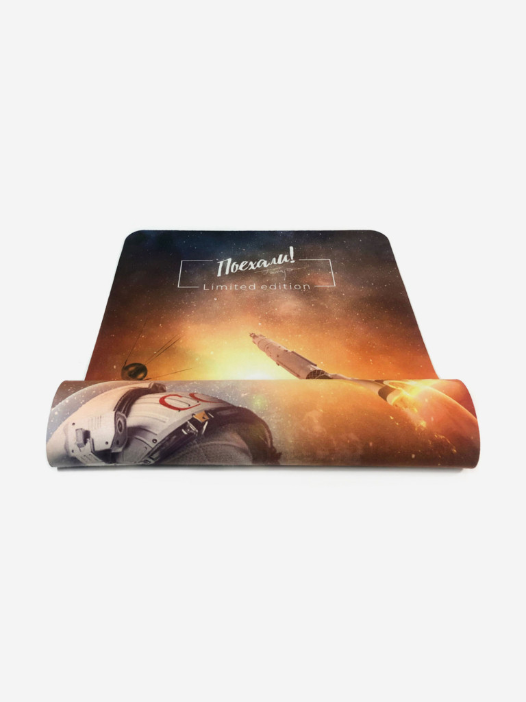 Коврик для йоги, фитнеса и пилатеса Поехали Space Collection из микрофибры и каучука, 3,5 мм