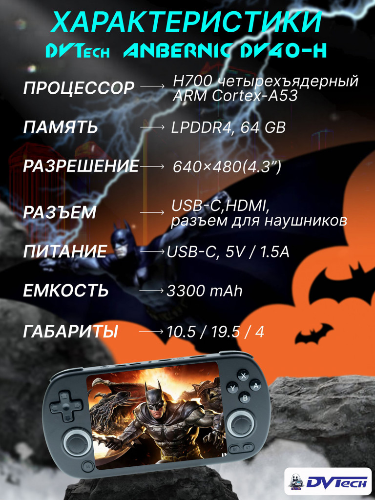 Портативная игровая приставка ANBERNIC DV40-H