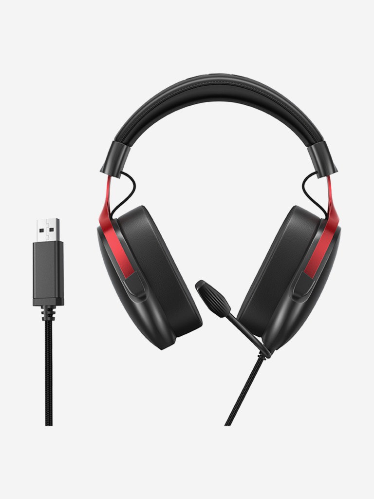 Наушники полноразмерные игровые QCY Heroad VN200 PRO, черно-красные