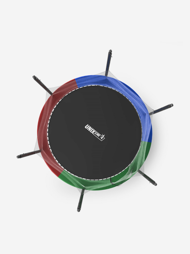 Батут каркасный UNIX Line Simple 10 ft Color с внутренней защитной сеткой, общий диаметр 305 см, до 140 кг