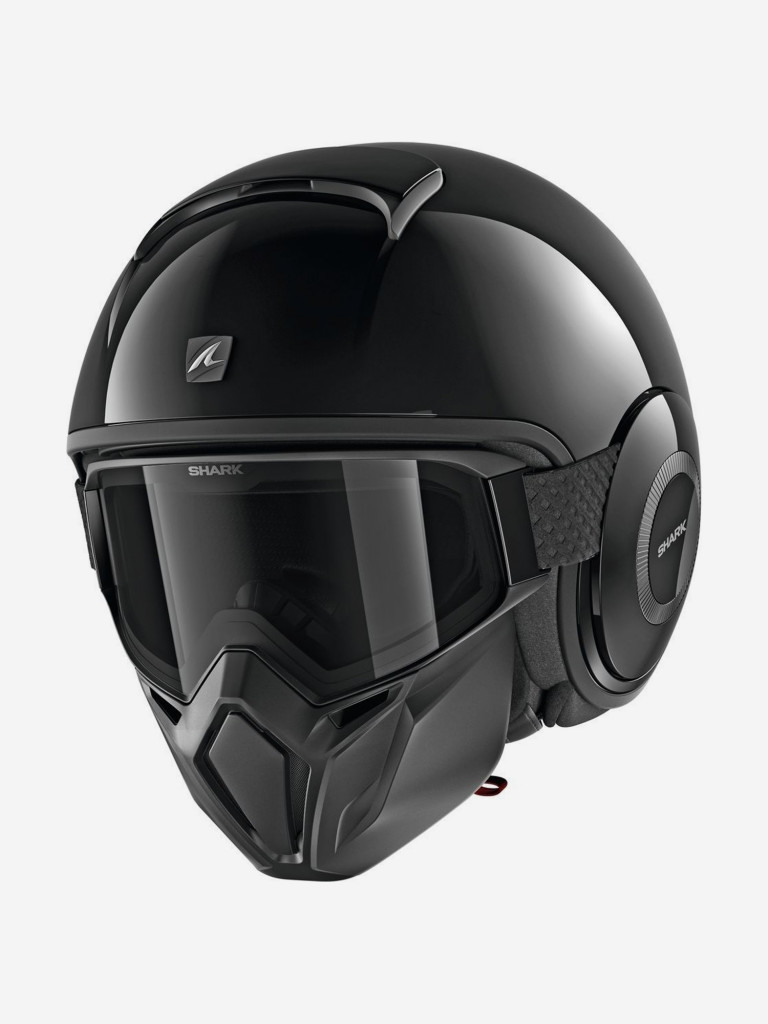 мотошлем открытый SHARK STREET DRAK BLANK Black Glossy