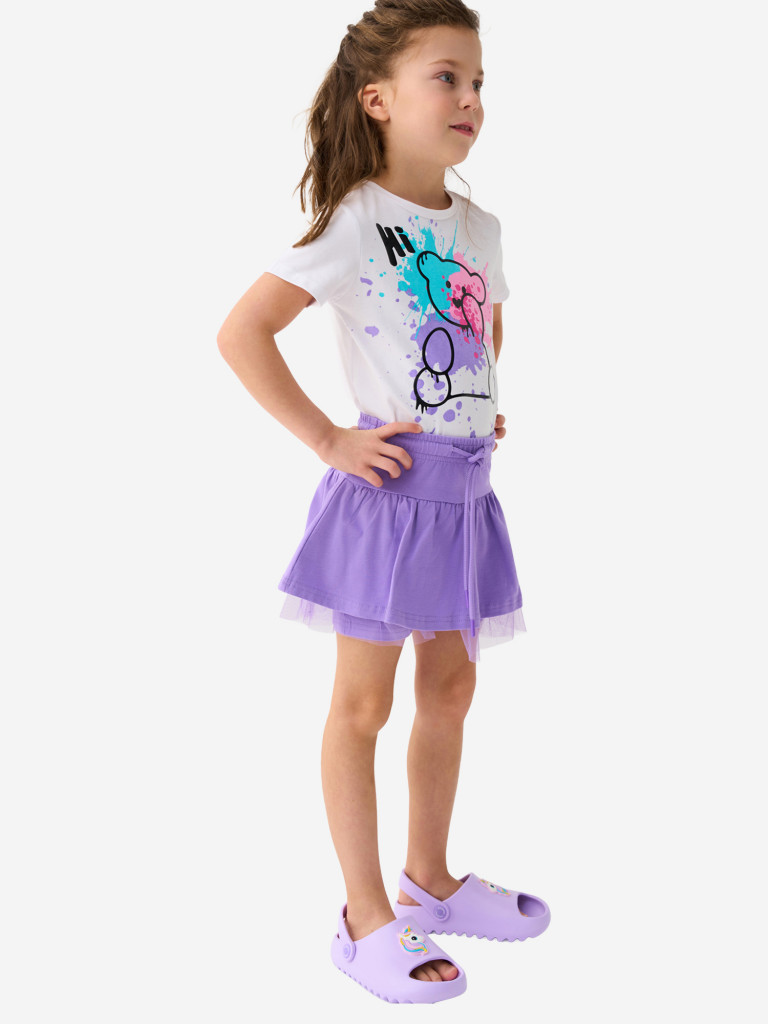 Комплект для девочек: футболка, юбка-шорты PlayToday