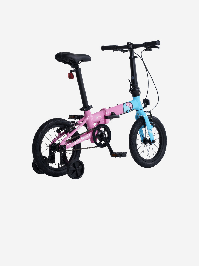 Велосипед Детский Складной Maxiscoo S007 PRO 14'' Розовый с Синим (2024)