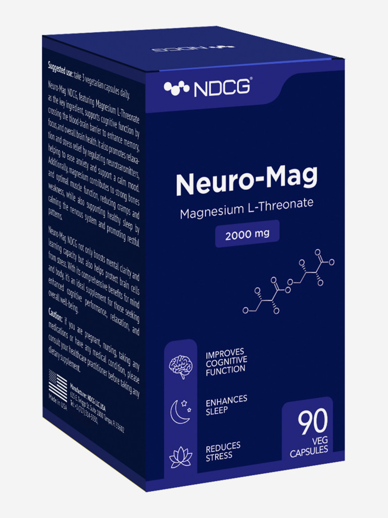 Магний L-треонат Neuro-Mag Magnesium L-Threonate NDCG, 90 капсул