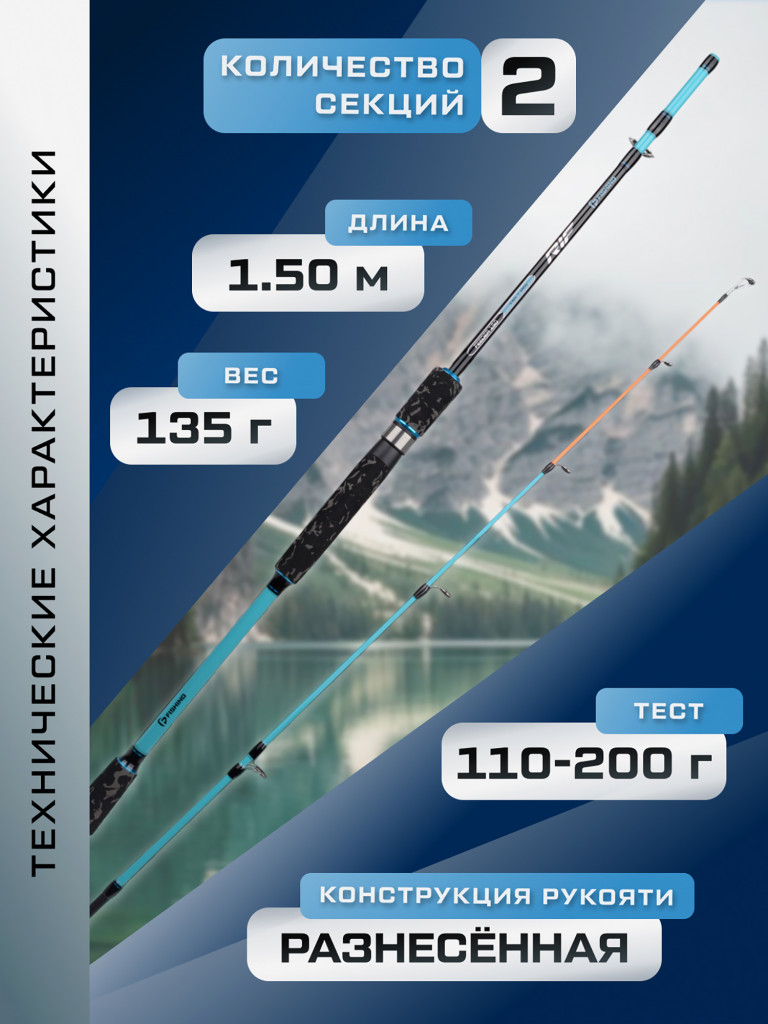 F-FISHING Удилище фидерное Rif 1,5м тест max 150г
