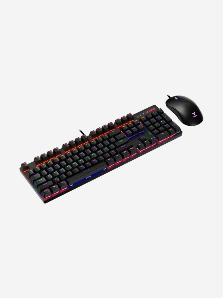 RAPOO Игровая механическая клавиатура+мышь проводная V150S, цвет - черный (13147)