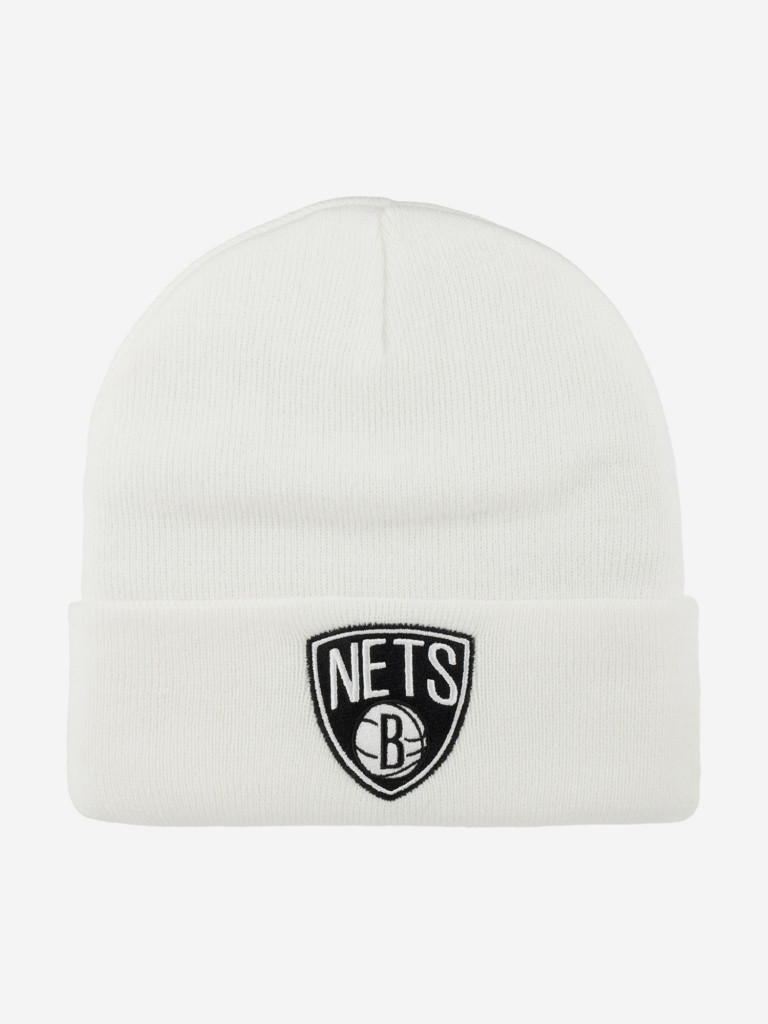 Шапка с отворотом MITCHELL NESS EU175-TEAMTALK-WHT Brooklyn Nets NBA (белый)