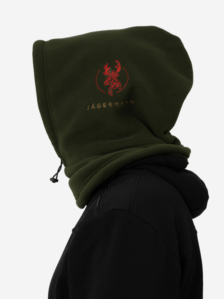 Капор — капюшон флисовый утепленный хаки Jägermann