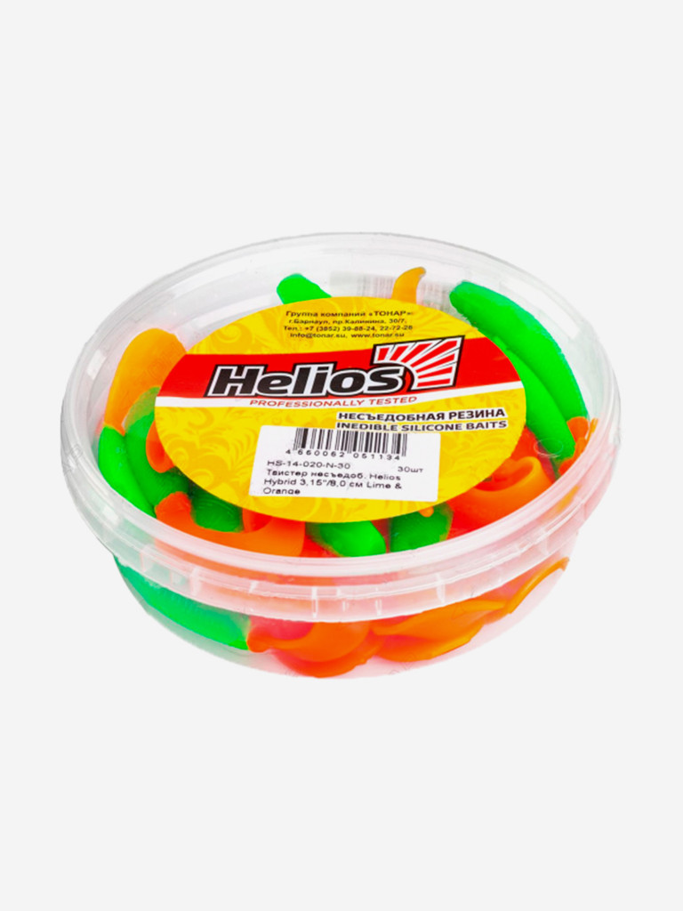 Мягкая приманка Helios Hybrid, 2,75'' / 7 см, Lime & Orange, 30 шт (HS-13-020-N-30)