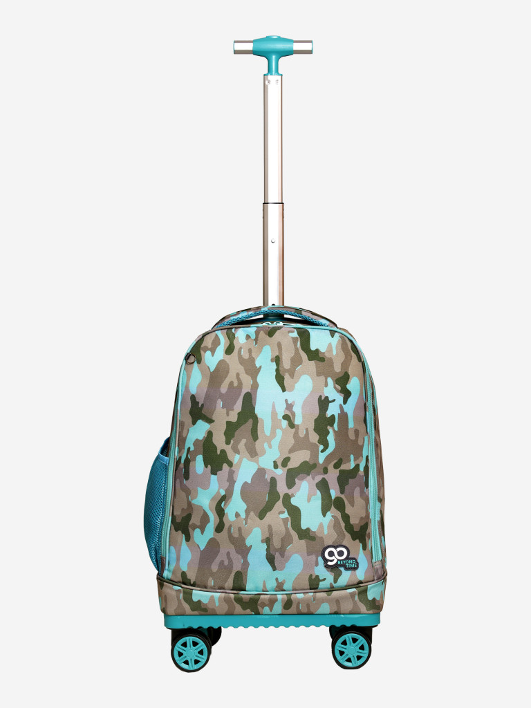 Чемодан детский BEYOND TIME D12 Камуфляж бирюзовый серый