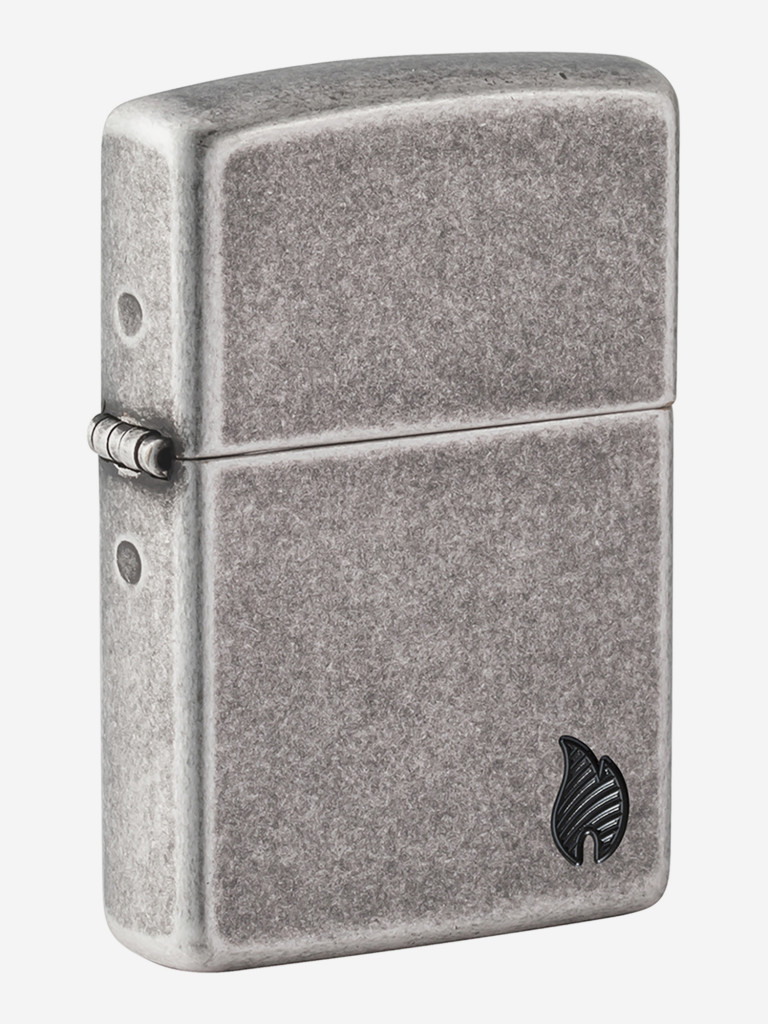 Зажигалка бензиновая ветроустойчивая Zippo Armor Пламя Flame Antique Silver