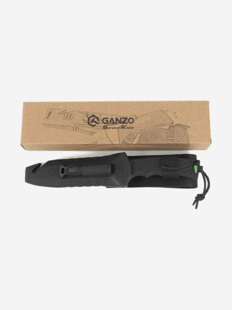 Нож туристический Ganzo G8012V2-BK с паракордом