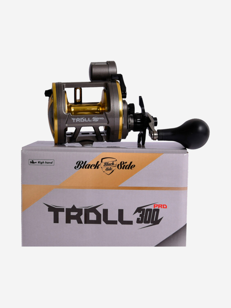 Катушка для рыбалки мультипликаторная Black Side TROLL PRO 300, передаточное число 3.8:1
