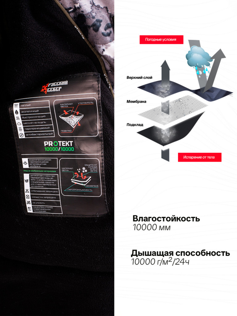 Костюм для охоты и рыбалки зимний -45, ORION Active, Горка акерит