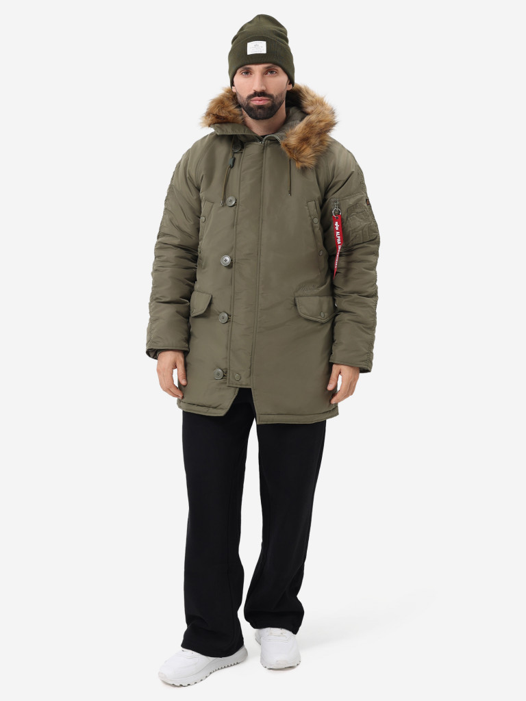 Парка зимняя мужская N-3B Logo Oxford Alpha Industries