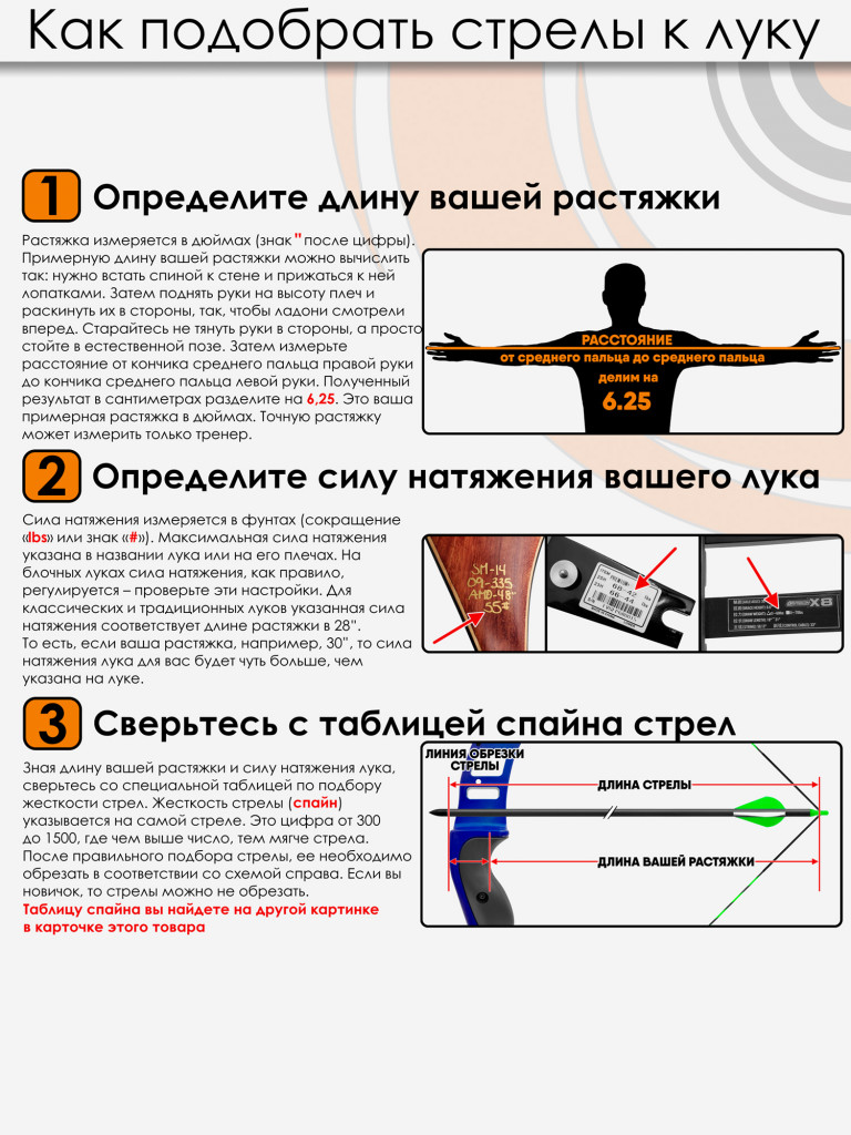 Стрела лучная карбон под дерево Centershot Grizzly 500 натуральное оперение 4" (6шт.)