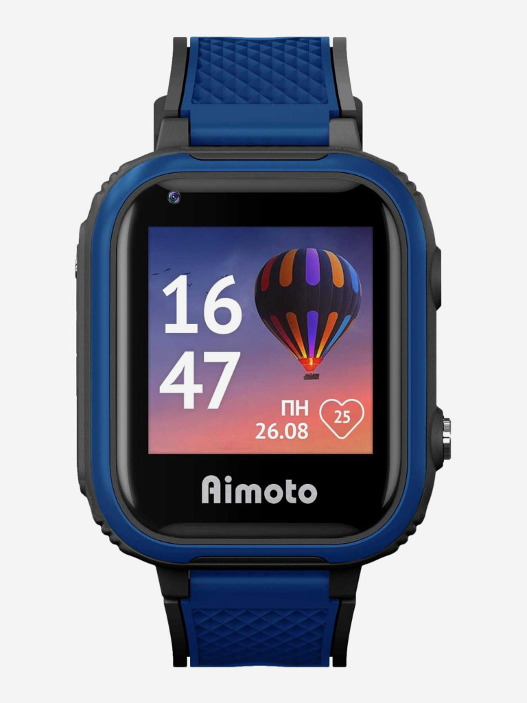 Смарт-часы Кнопка Жизни Aimoto Pro Indigo 4G, 1.44", черный/синий/черный/синий, 9500102