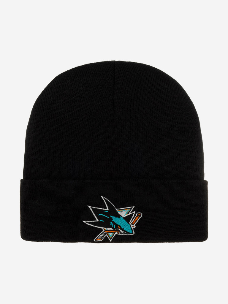 Шапка с отворотом AMERICAN NEEDLE 21019B-SJS San Jose Sharks Cuffed Knit NHL (черный)