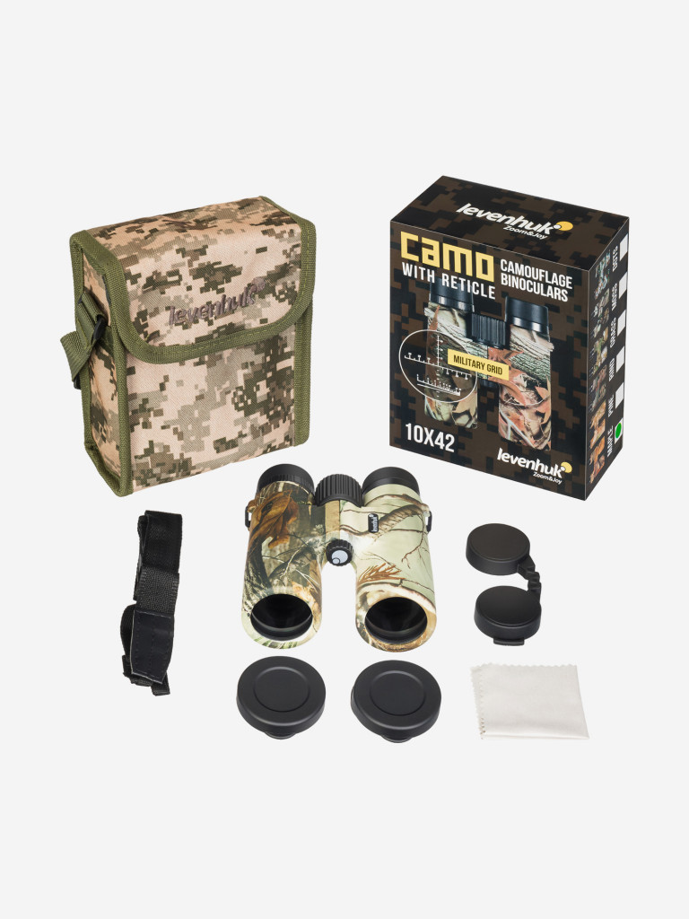 Бинокль Levenhuk Camo Maple 10x42 с сеткой