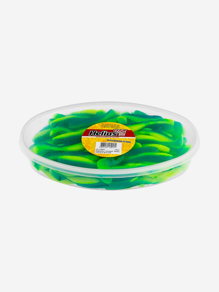 Мягкая приманка Helios Chubby, 3,55'' / 9 см, Blue Lime, 100 шт (HS-4-040-N)