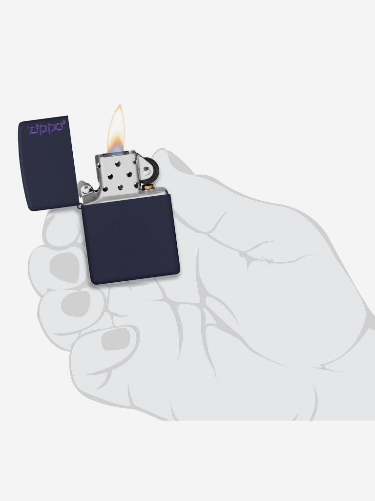Зажигалка бензиновая ZIPPO 239ZL Classic Logo Navy Matte