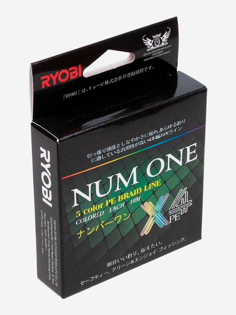 Шнур плетеный для рыбалки Ryobi NUM ONE PE4X, 100м, 0,148мм, 5,5кг, мультиколор