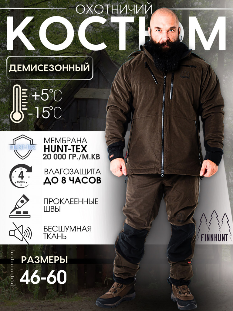 Костюм мужской охотничий FINNHUNT Reliable Padded Olive Black