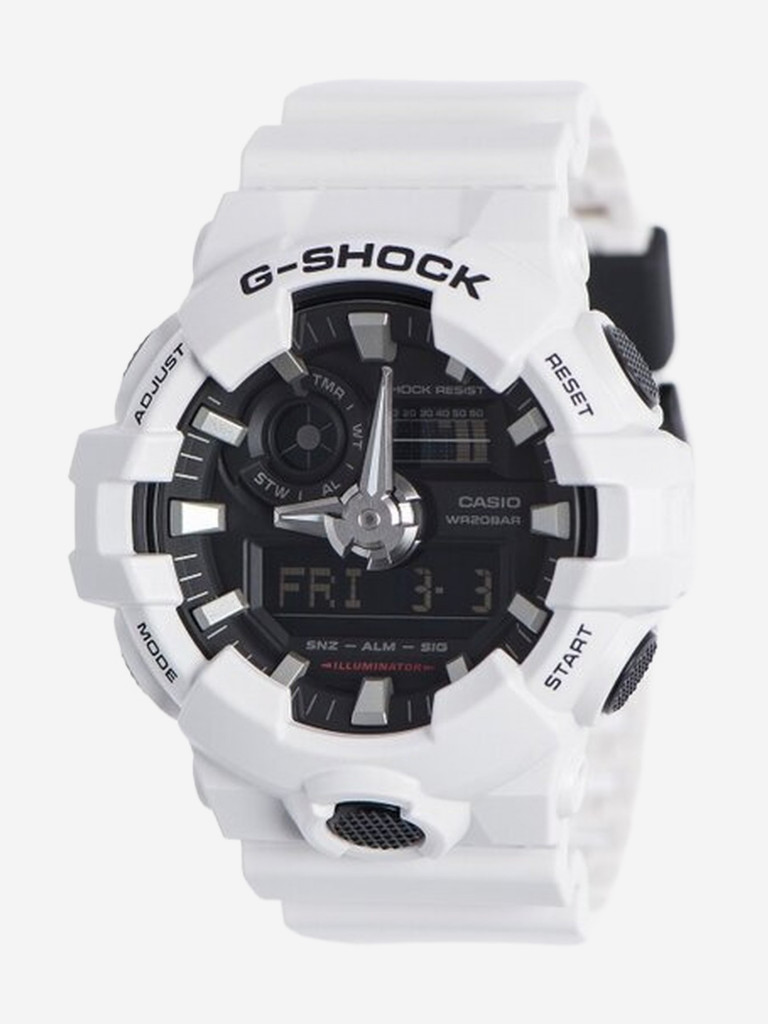 Японские наручные часы CASIO G-Shock GA-700-7A, мужские,ударопрочные, пластик, кварцевые, WR200