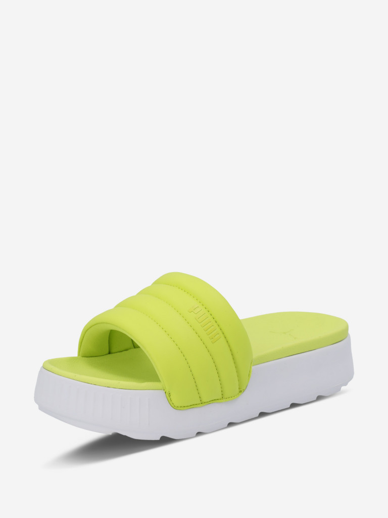 Шлепанцы женские PUMA Karmen Slide Puffy желтый/белый цвет — купить за 4549  руб. со скидкой 30 %, отзывы в интернет-магазине Спортмастер