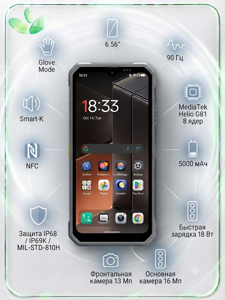 Смартфон Blackview FORT 100, 8/128 Гб