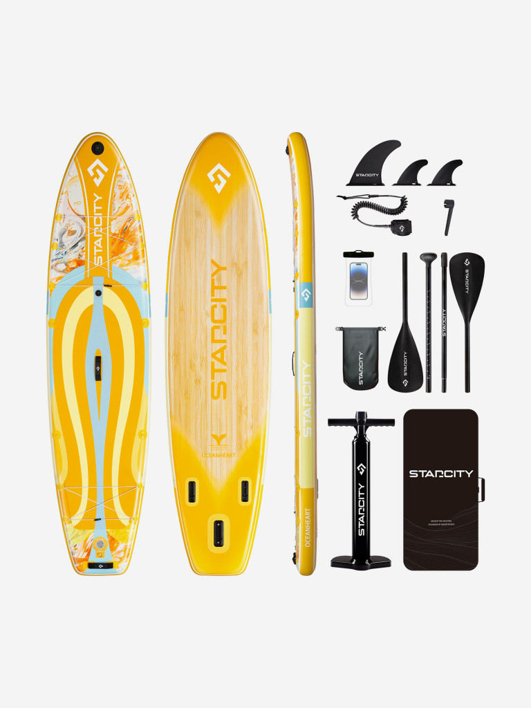 Двухслойная надувная SUP-доска STARCITY OceanHeart ORANGE, 11'6" 351*86*15 см, Сапборд