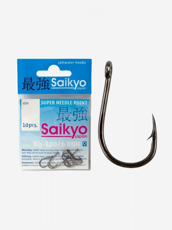 Крючки для рыбалки одинарные Saikyo KH-10026 Chinu Ring BN №0,5 ( 1 упк. по 10шт.)