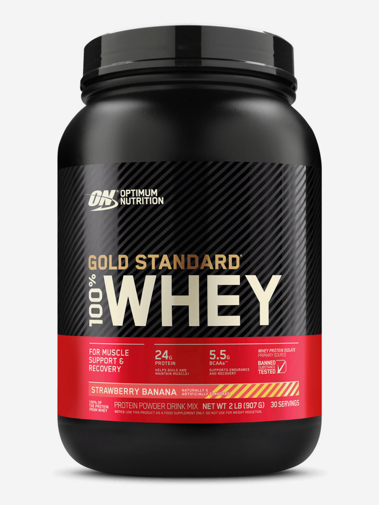 Протеин Optimum Nutrition Gold Standard Whey, 907 г, Клубника-банан