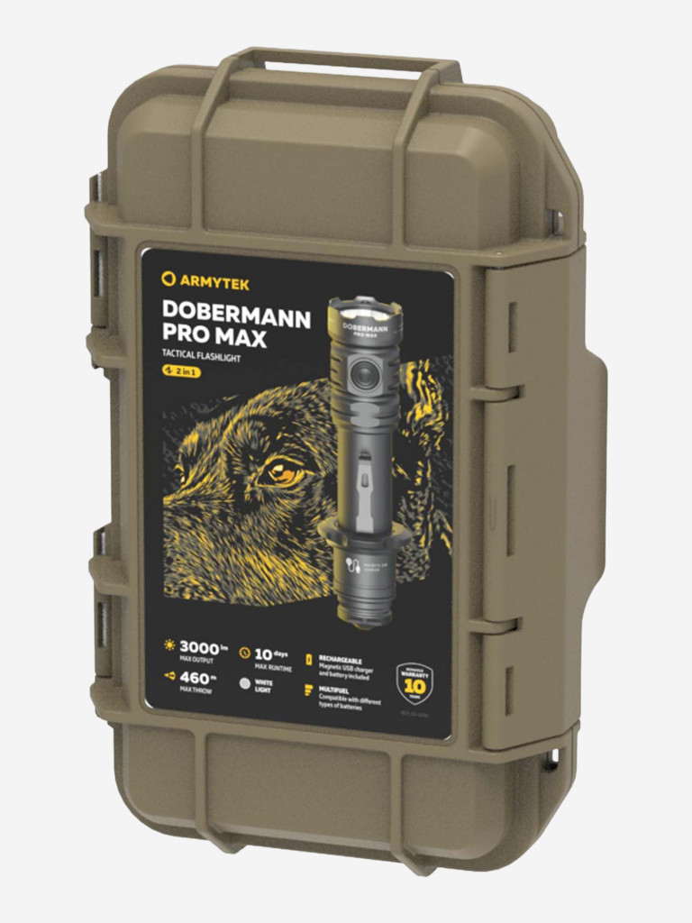 Фонарь светодиодный тактический Armytek Dobermann Pro Max, 3000 лм, холодный свет