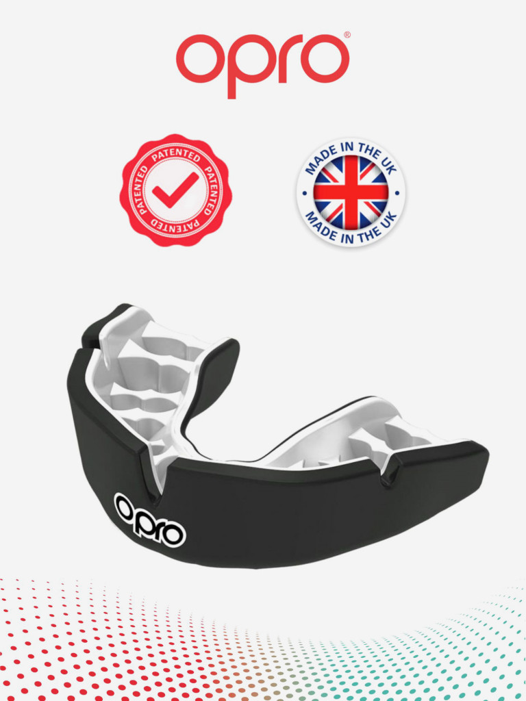 Боксерская капа взрослая, спортивная, защитная для зубов OPRO Instant Custom-Fit - Black/White