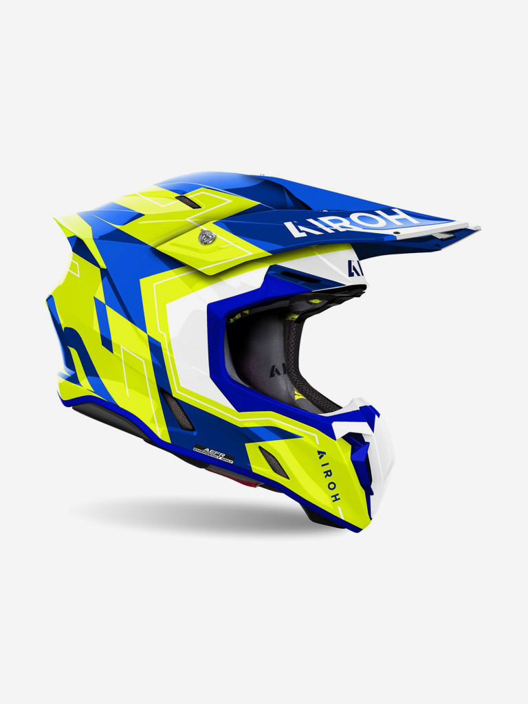 Мотошлем Кроссовый Airoh TWIST 3 DIZZY Blue/Yellow Glossy
