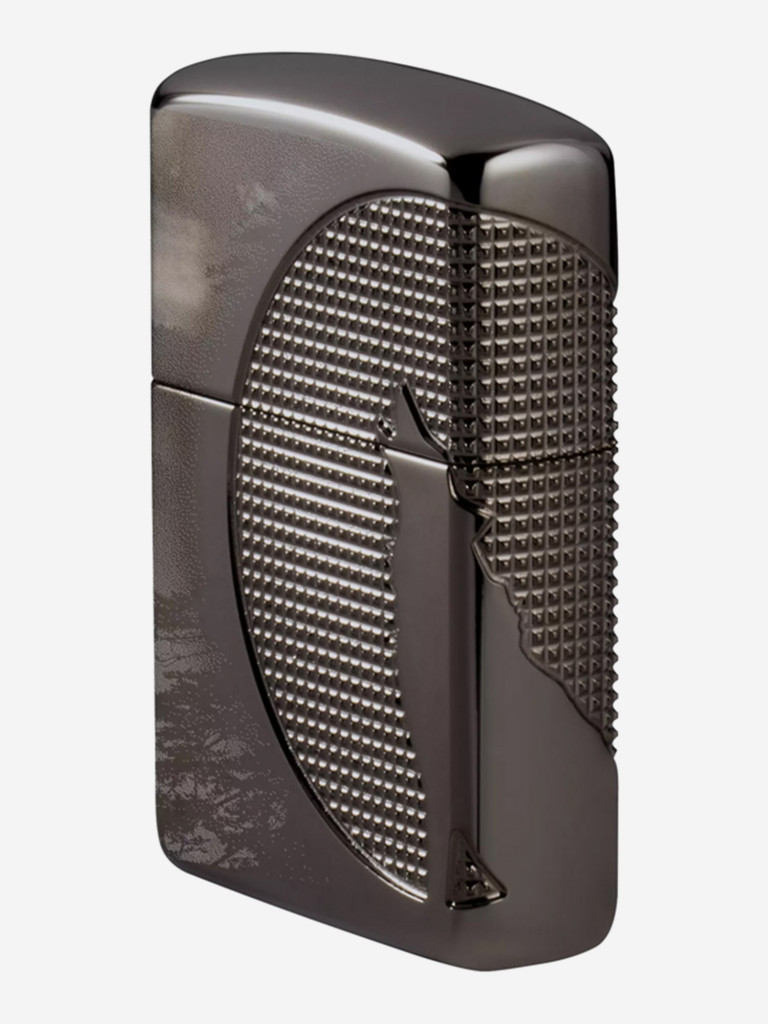 Зажигалка Zippo 49353 Armor Wolf High Polish Black Ice, черная