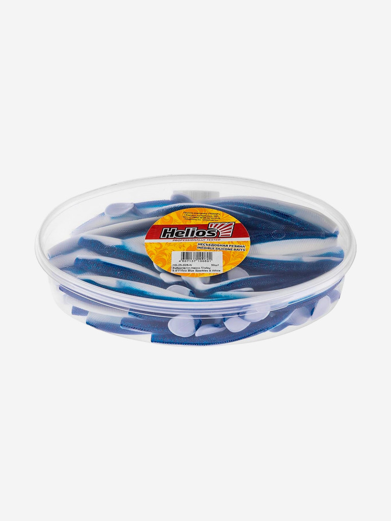 Мягкая приманка Helios Trofey, 5,5'' / 14 см, Blue Sparkles & White, 50 шт (HS-25-026-N)