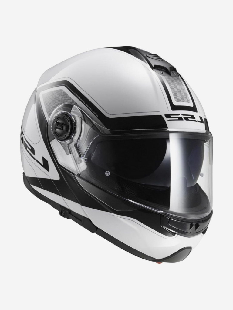 Мотошлем FF325 STROBE ELECTRIC SNOW CIVIK снегоходный LS2 (бело-черный глянцевый)