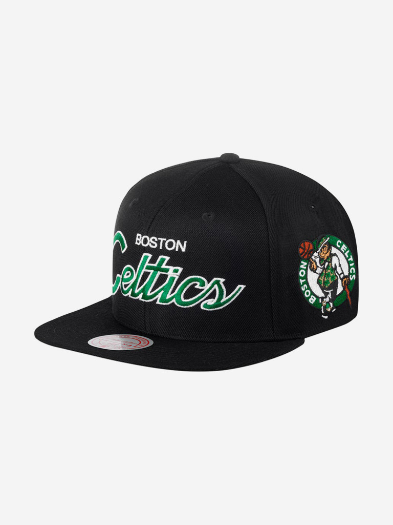 Бейсболка с прямым козырьком MITCHELL NESS HHSS3280-BCEYYPPPBLCK Boston Celtics NBA (черный)