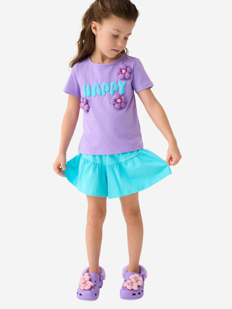 Комплект для девочек: футболка, шорты PlayToday