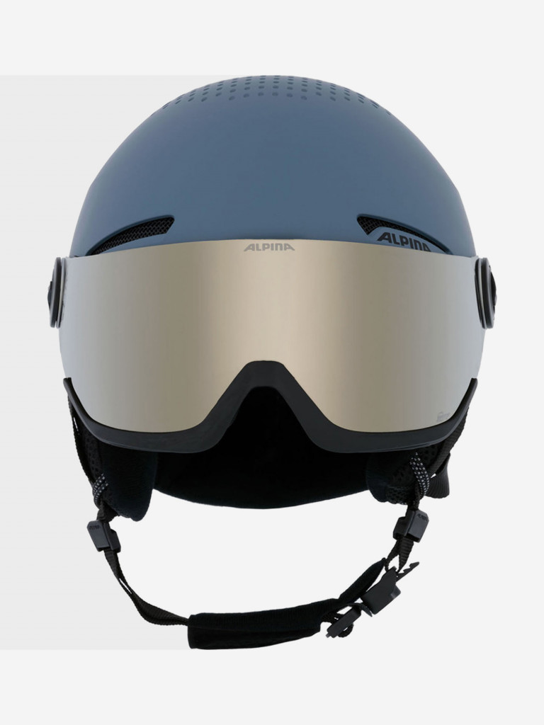 Горнолыжный шлем с визором Alpina Arber Visor Q-Lite Dirt-Blue Matt