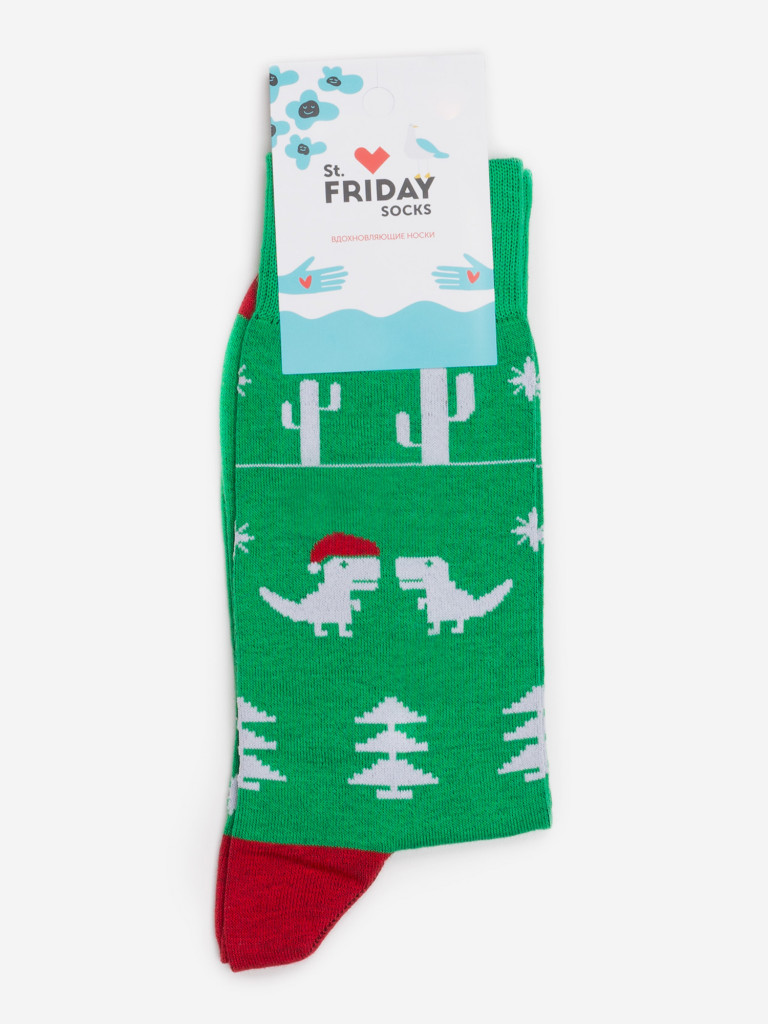Новогодние носки St.Friday Socks с динозаврами